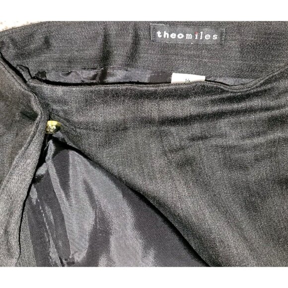 Vintage 100% Wool Wrap Pencil Skirt Sz 14 Modest Gray Preppy Theo Miles EUC - Picture 6 of 8